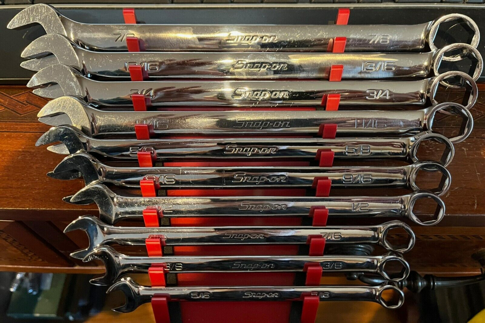 🔥Snap-on OSH710B 6 Point SAE Combination Wrench Set 10 Wrenches 5/16-7/8″