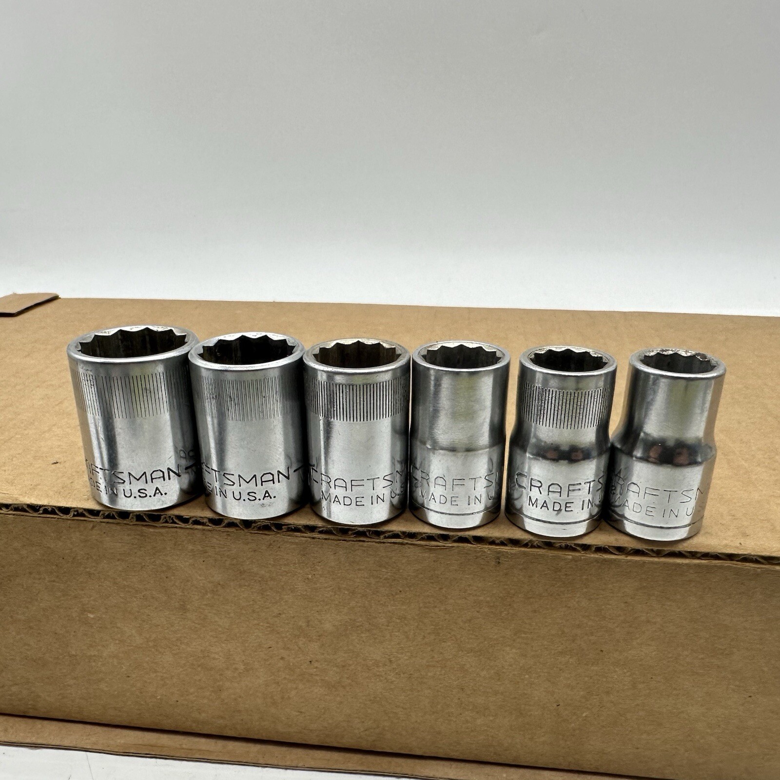 CRAFTSMAN 6pc SOCKET SET 22MM-19-17-15-14-13 1/2″ DR 12.PT – VV Series USA MADE
