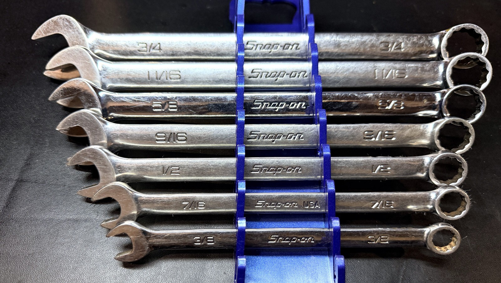 SNAP ON OEX707B 7-Pc 12-Point Flank Drive® Combination Wrench Set 3/8–3/4″ USA