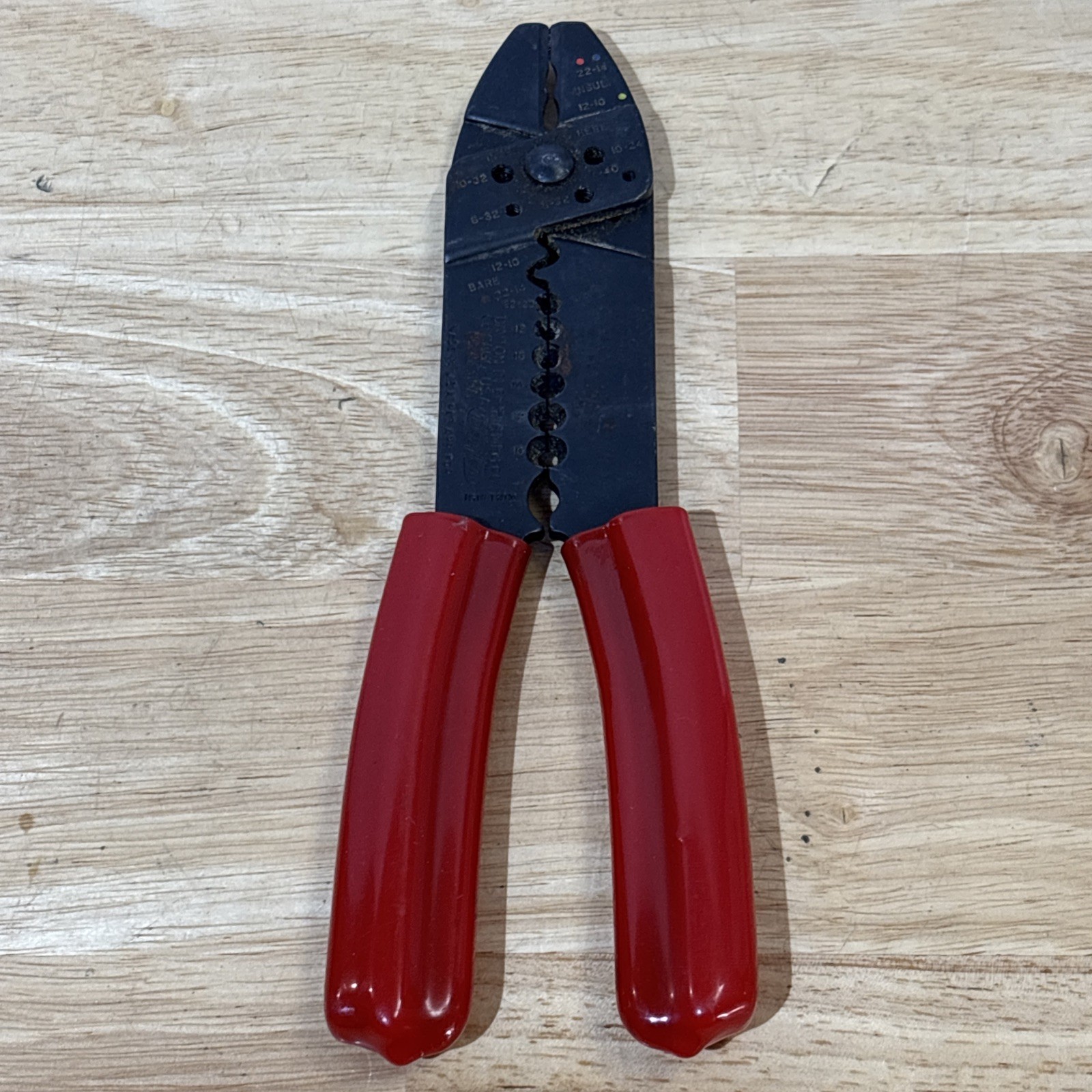 Dayton 8″ Wire Cable Stripper Cutter Crimper Pliers Red Handle 4x136a Vtg USA