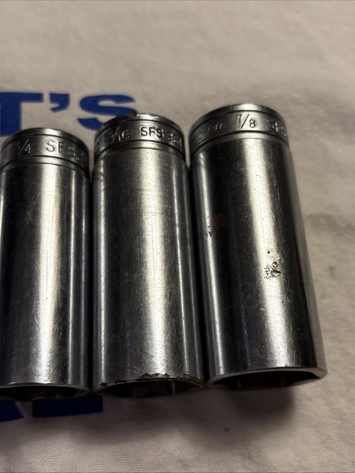 Vtg Snap-on Tools USA 3/8″ Drive 6pt 11pc SAE Deep Chrome Socket Set 211SFSY