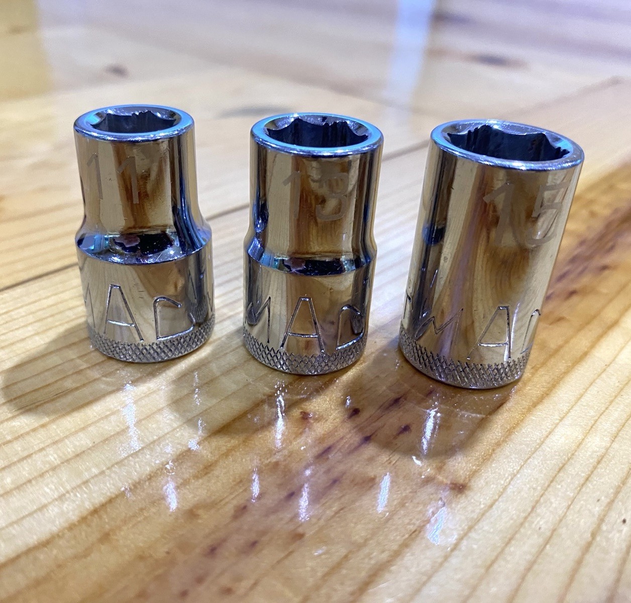 MAC 1/2 Drive 11MM,13MM & 15MM 6PT Shallow Socket V611MMPT, V613MMPT & V615MMPT