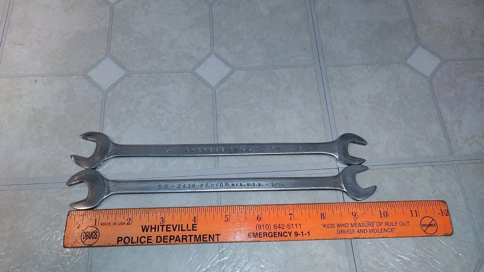 PROTO PROFESSIONAL 3430 5/8 – 9/16 DOUBLE OPEN END WRENCH-USA OLD STOCK SET of 2
