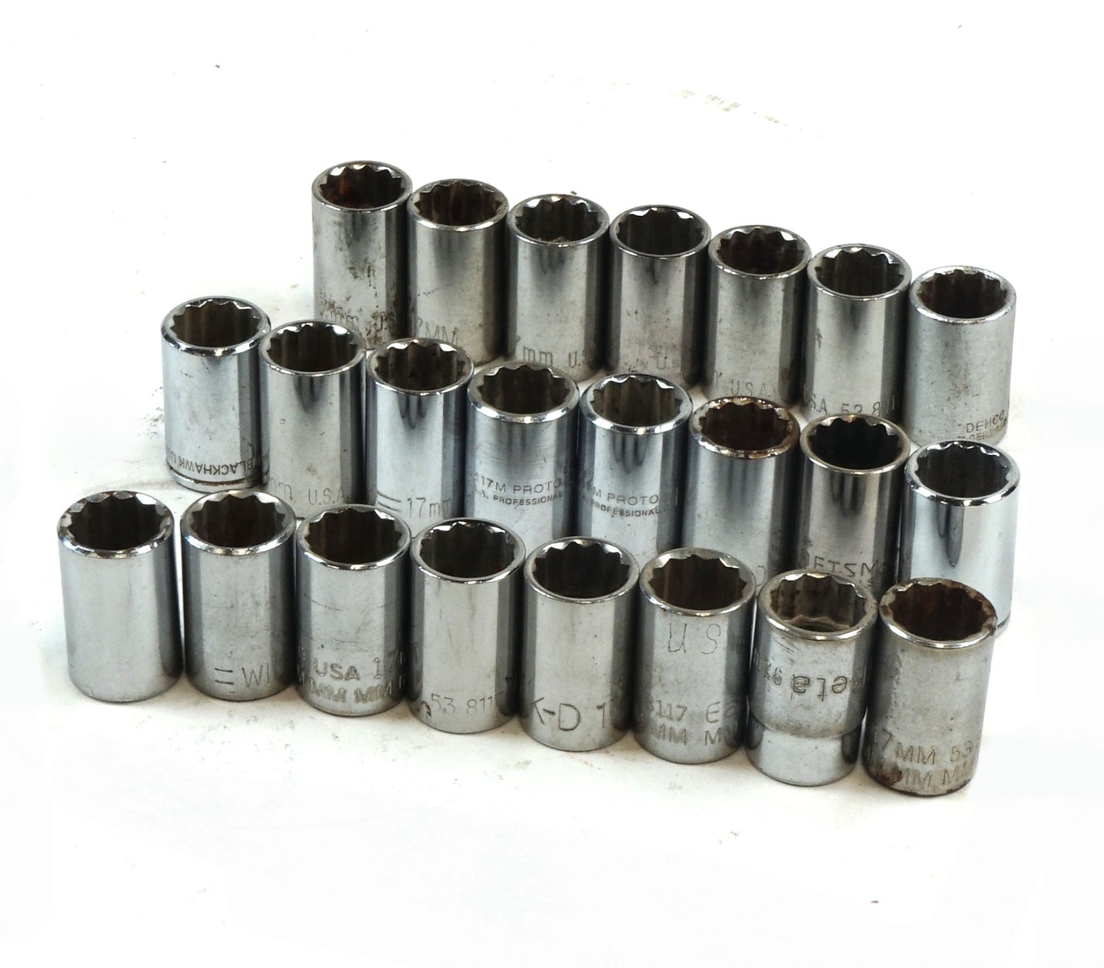 Assorted Brands 17MM Metric Standard Socket 1/2″ Drive KD Proto Craftsman 12 PT