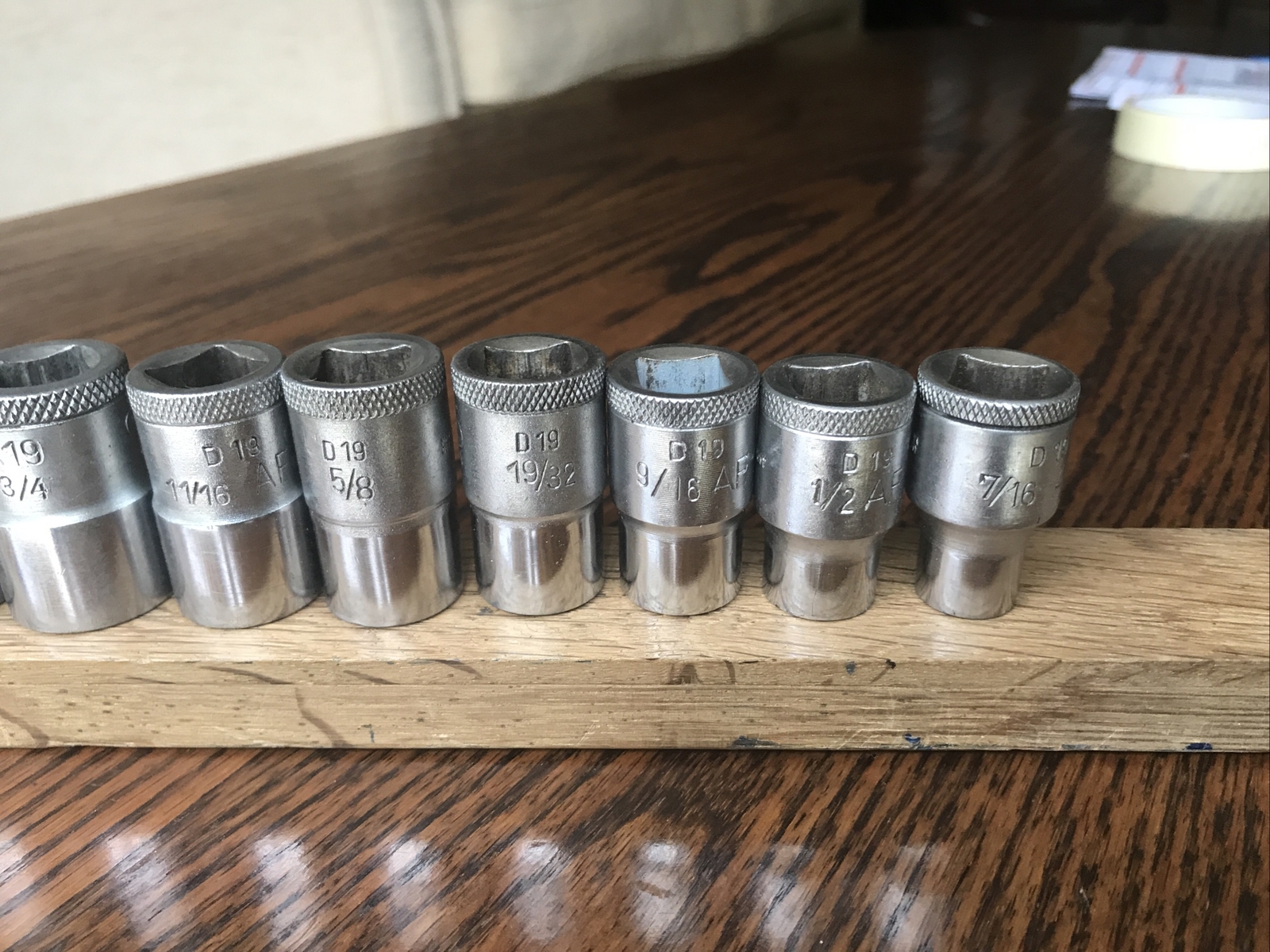 12 Gedore Sockets 1″ To 7/16″ AF With 1/2″ Drive. No 2.