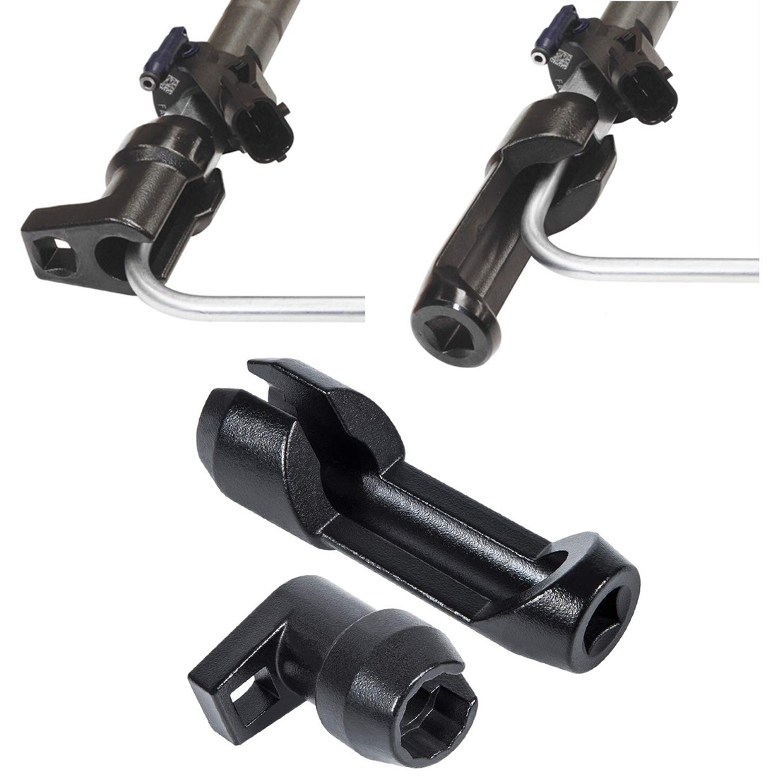 2Pcs 17mm 12 Point Fuel Injector Line Flare Nut Socket Set Sl11400 For Ford 6.7L