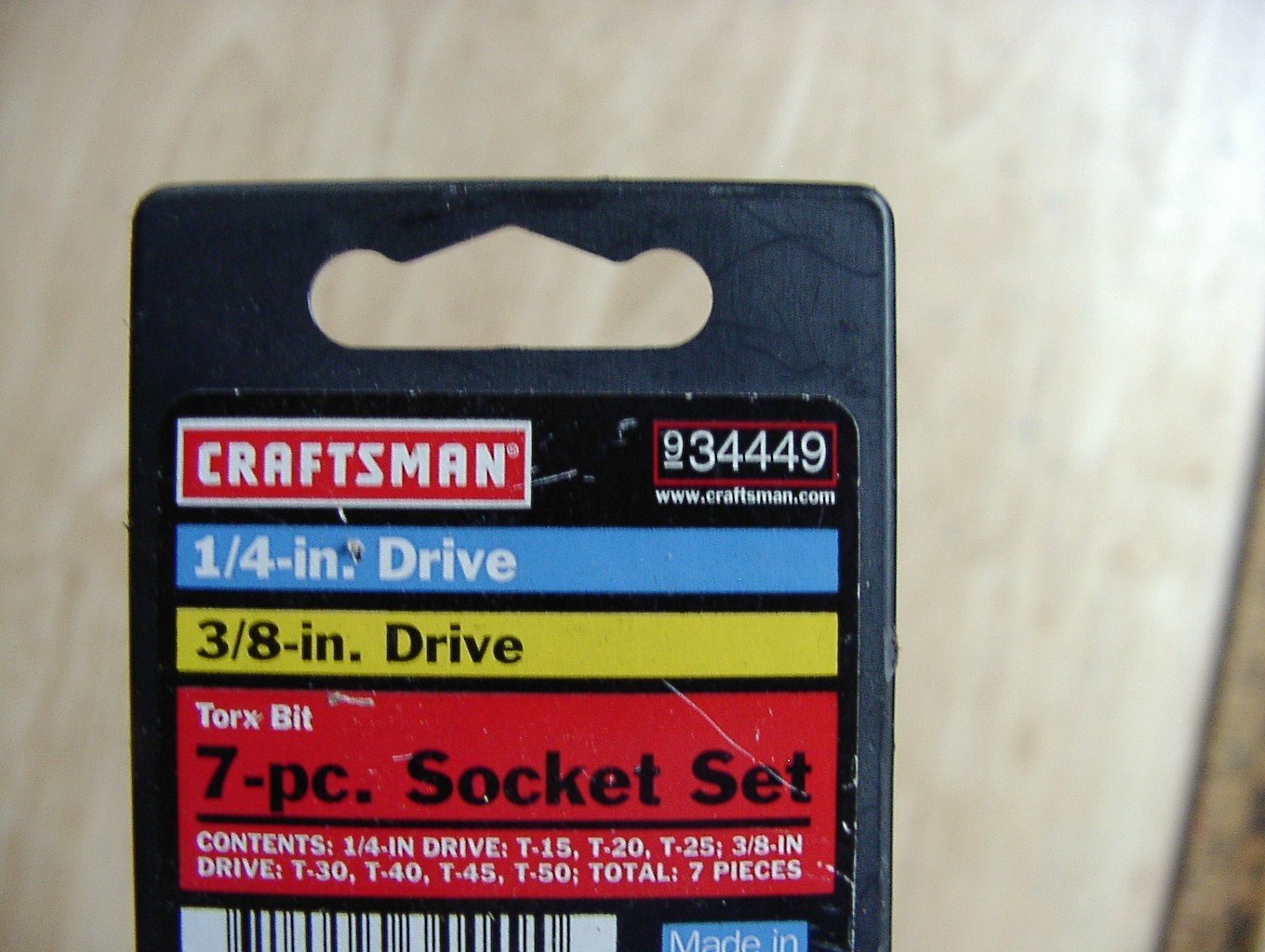 Craftsman 934449 Torx Bit Socket Set 6pc 1/4″ -3/8″ Drive T15-T50 GK ,USA,READ!