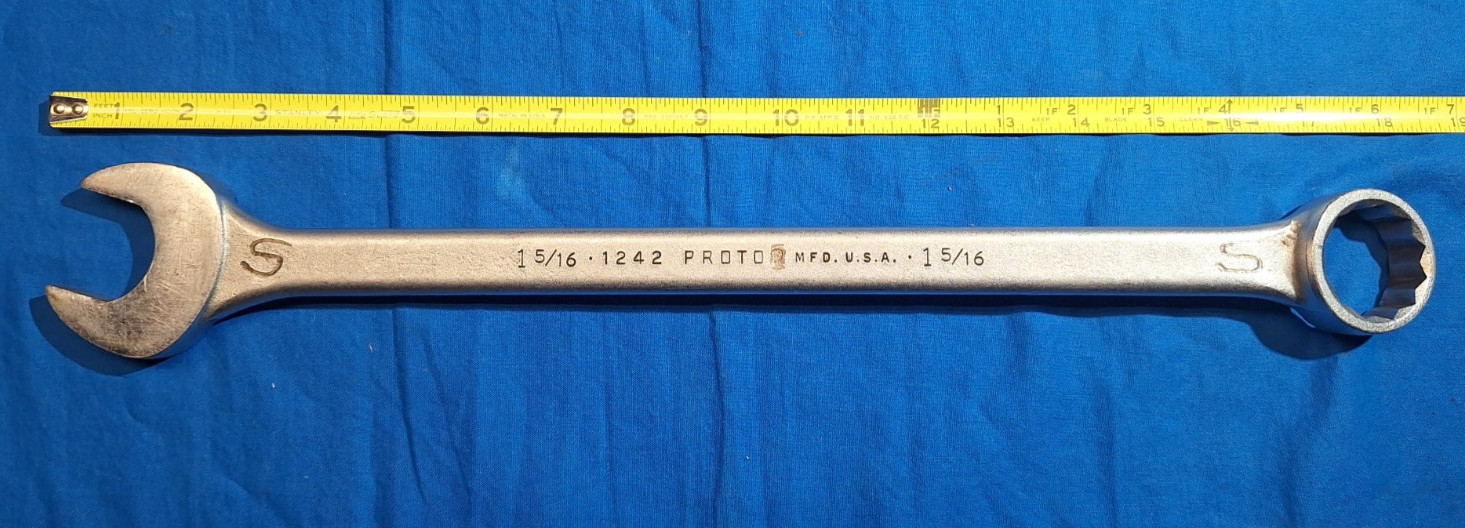 Proto 1242 18″ long 1-5/16″ 12pt combination wrench USA MADE