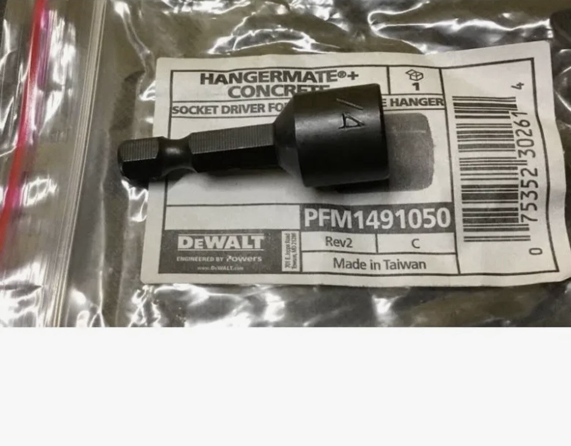 DeWalt Socket Driver For 1/4” Concrete Hanger (Qty 5 Count)