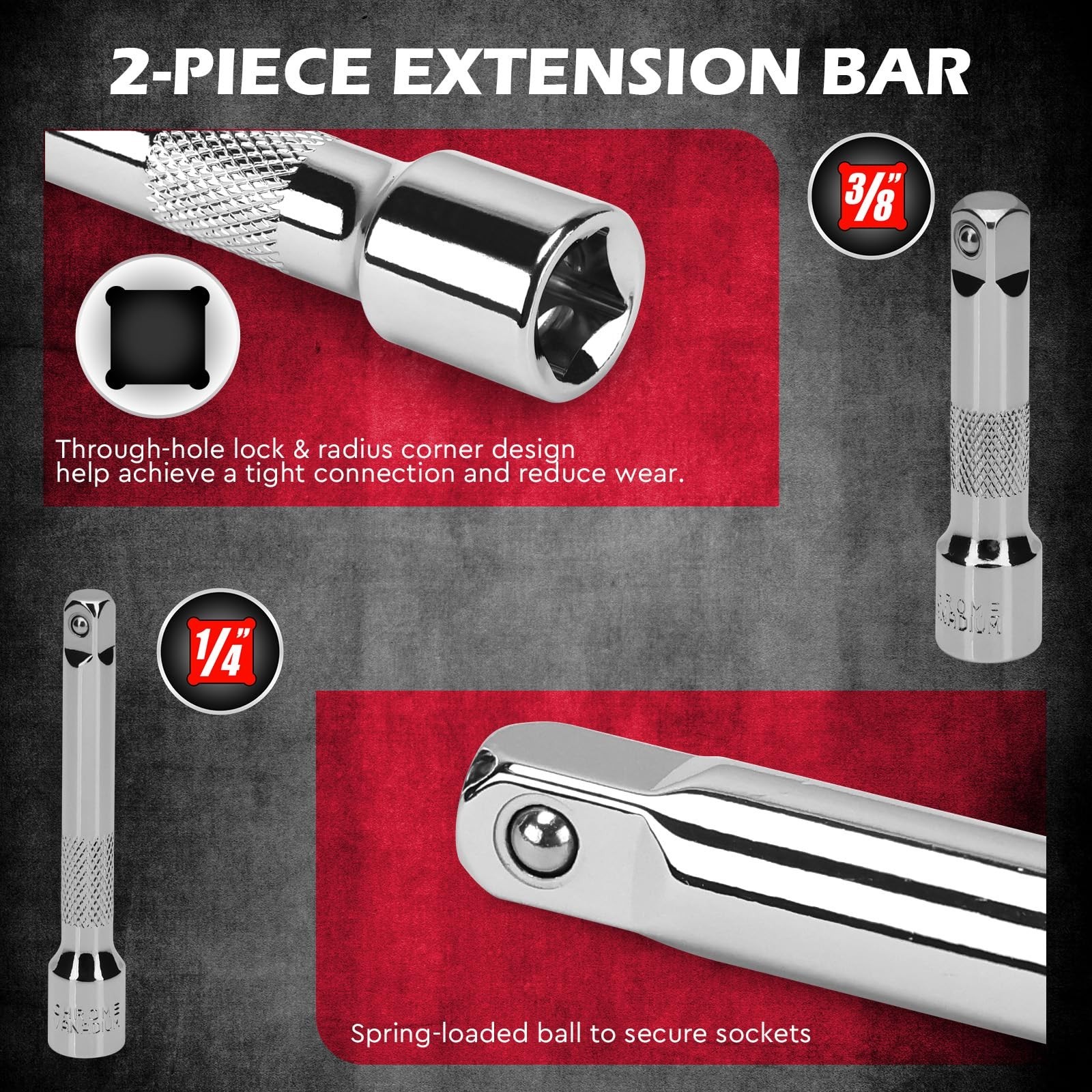 12-Piece 10mm Socket Set with Extensions, Deep & Shallow Sockets, Magnetic Rail
