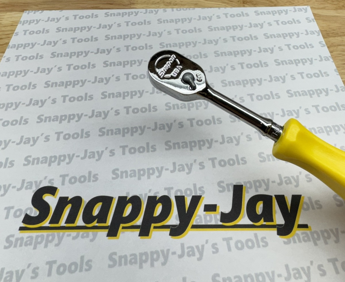 Snap-on Tools NEW CLASSIC YELLOW 1/4″ Drive Hard Grip Long Fixed Ratchet THLD72Y