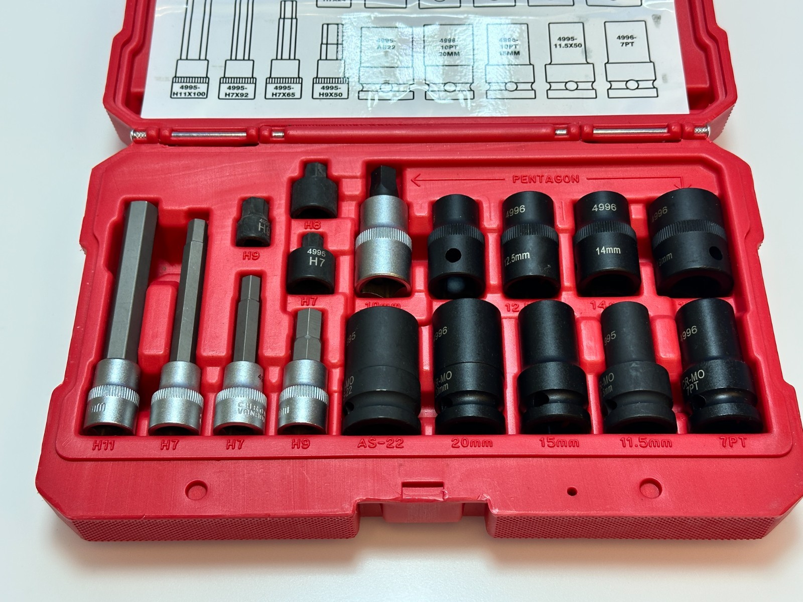 NEW Lock Technology LTI 4996 17 Piece Foreign Domestic Brake Caliper Socket Kit