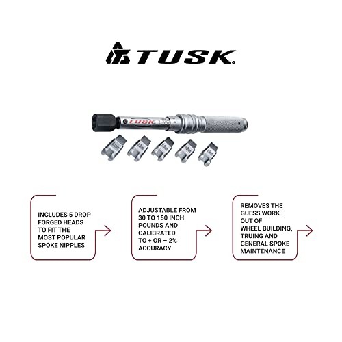 Tusk Spoke Torque Wrench Kit for Wheel Building, Truing and Spoke Maintenance