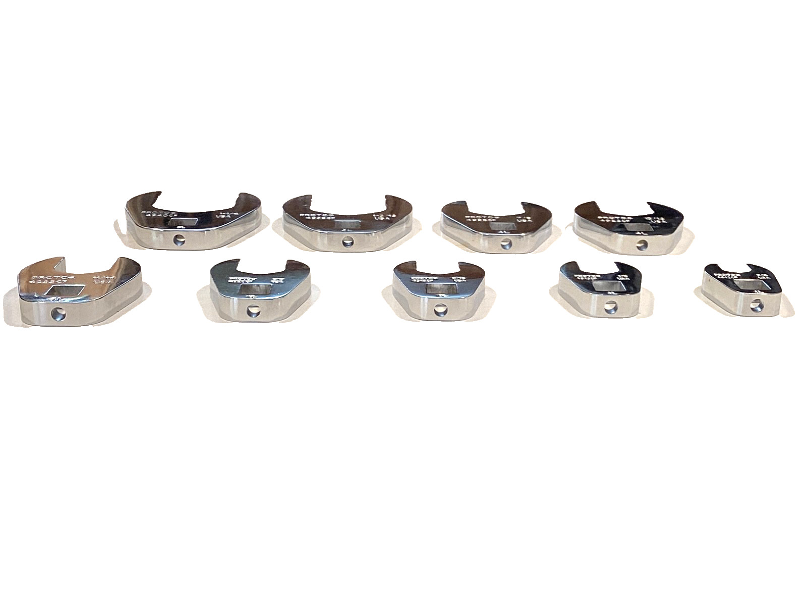 Proto Tools MINT 9 Piece 3/8” Drive SAE Chrome Crowfoot Wrench Set USA MADE