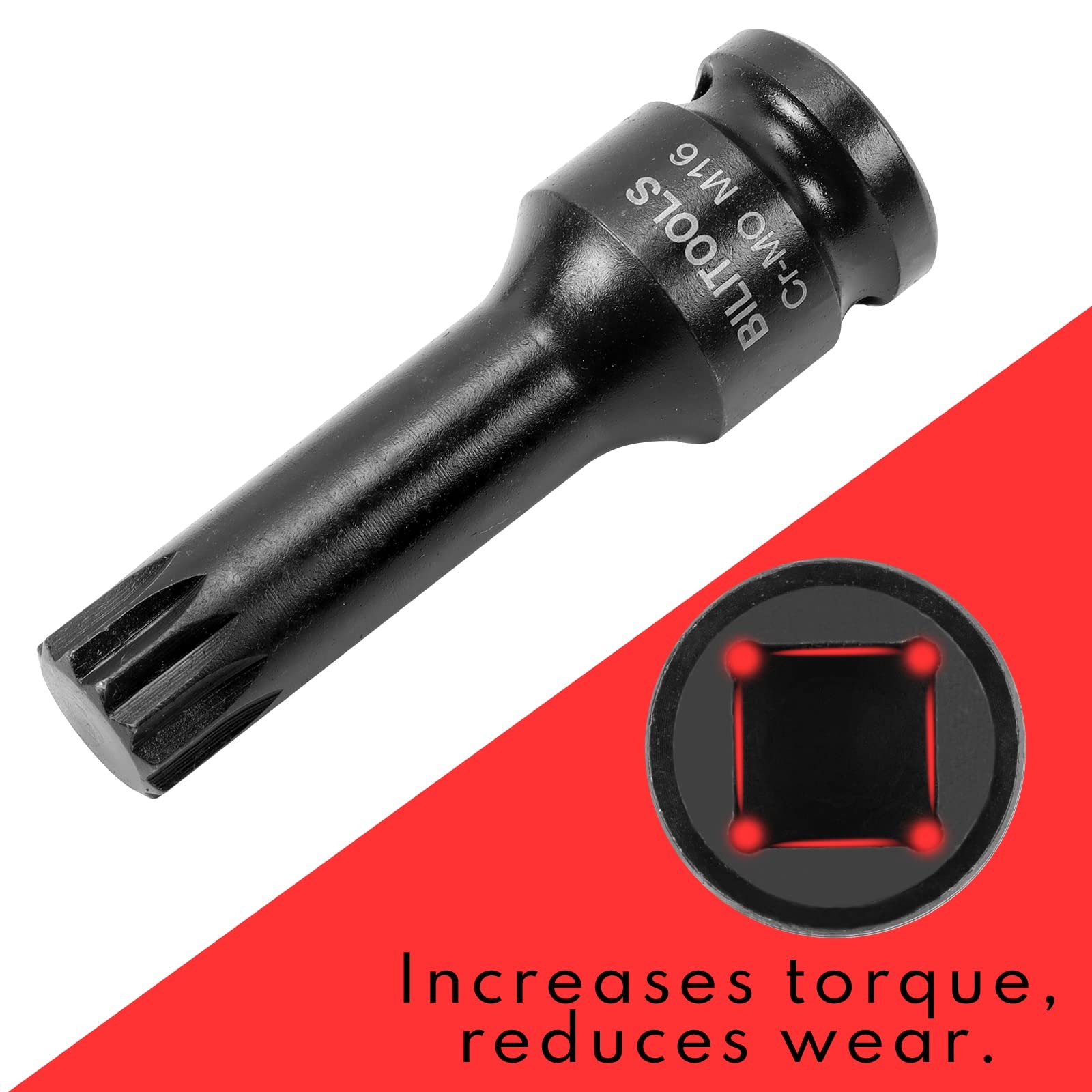 Impact XZN Triple Square Bit Socket Set 1/2 Inch Drive CrMo Steel M5M18