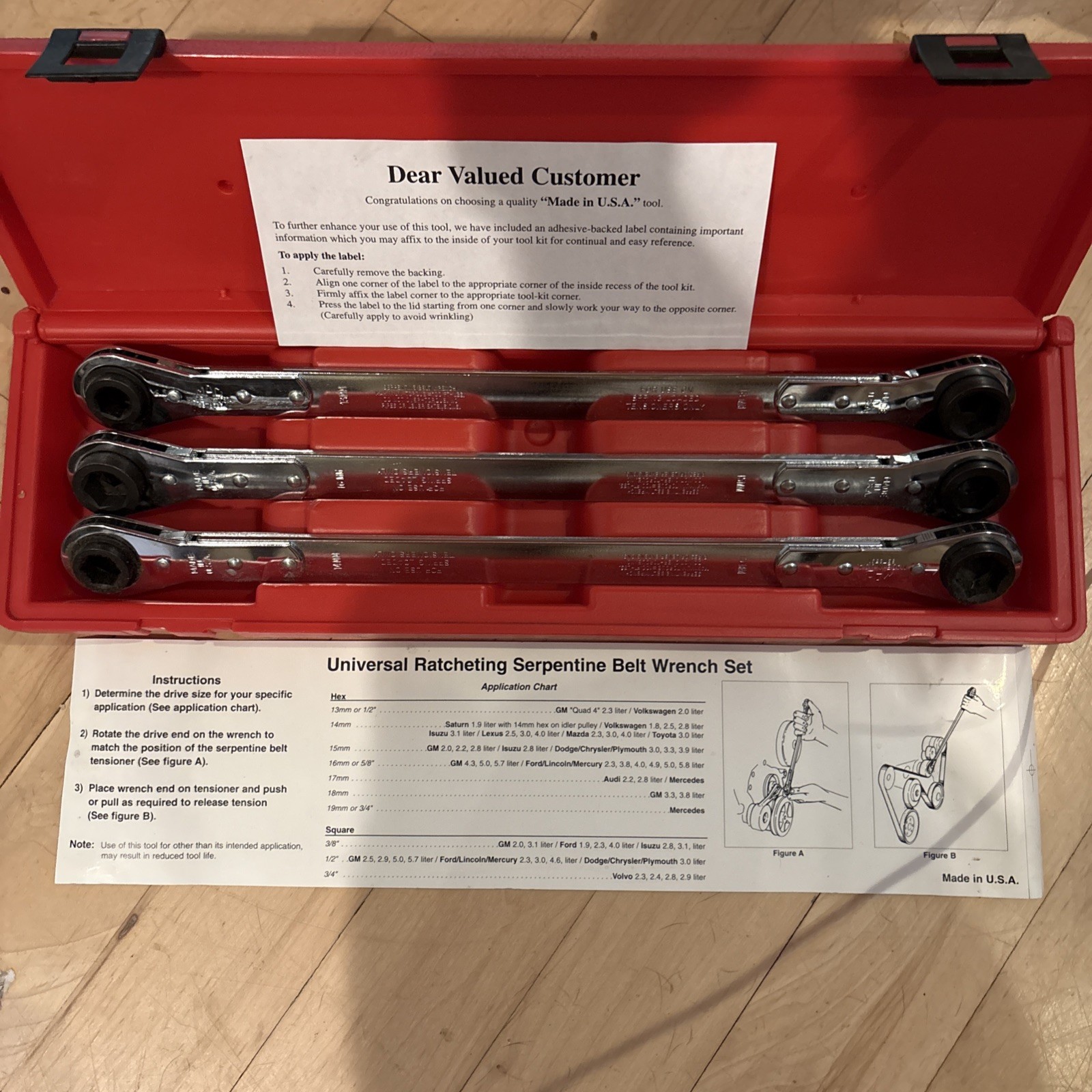 Mac Tools Universal 3– Pc. Ratcheting Serpentine Belt Wrench Set