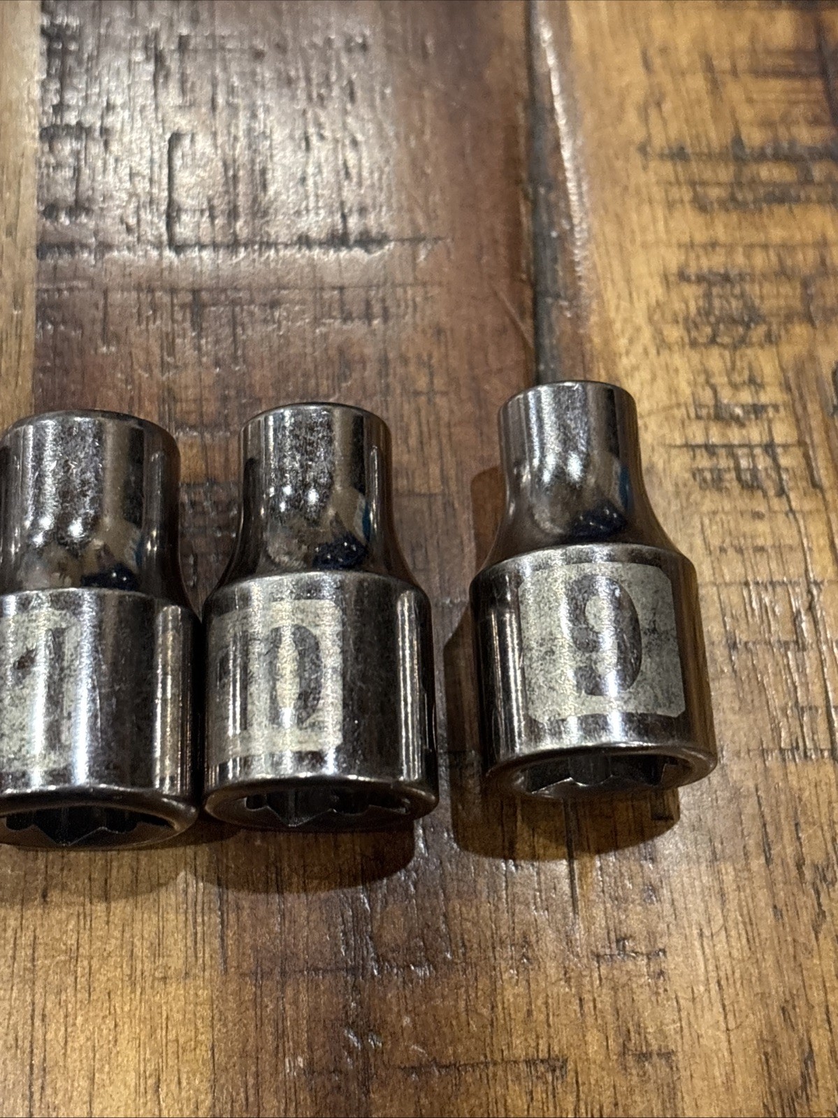 Craftsman 1/2” Laser Shallow Socket Set 9mm – 22mm 1/2” Drive 12pt 11pc USA EUC