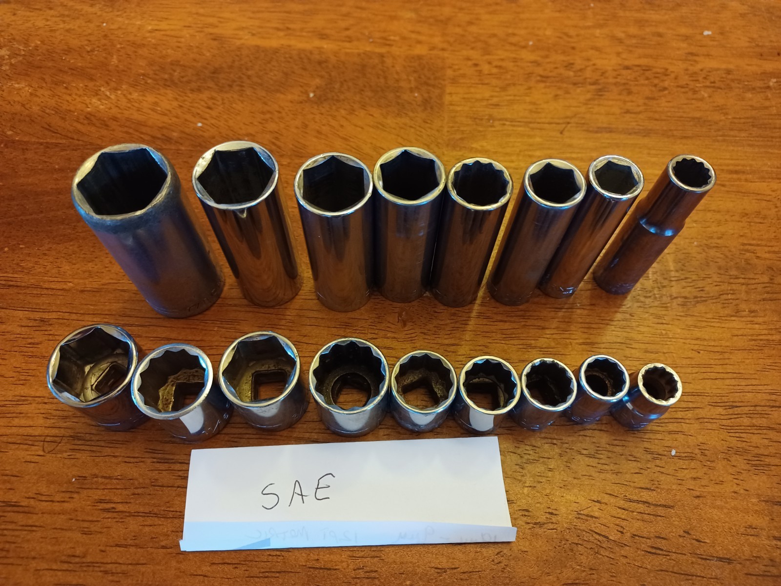 38pc Craftsman 3/8 Drive SAE+ Metric Deep + Shallow Sockets Ratchet Ext USA