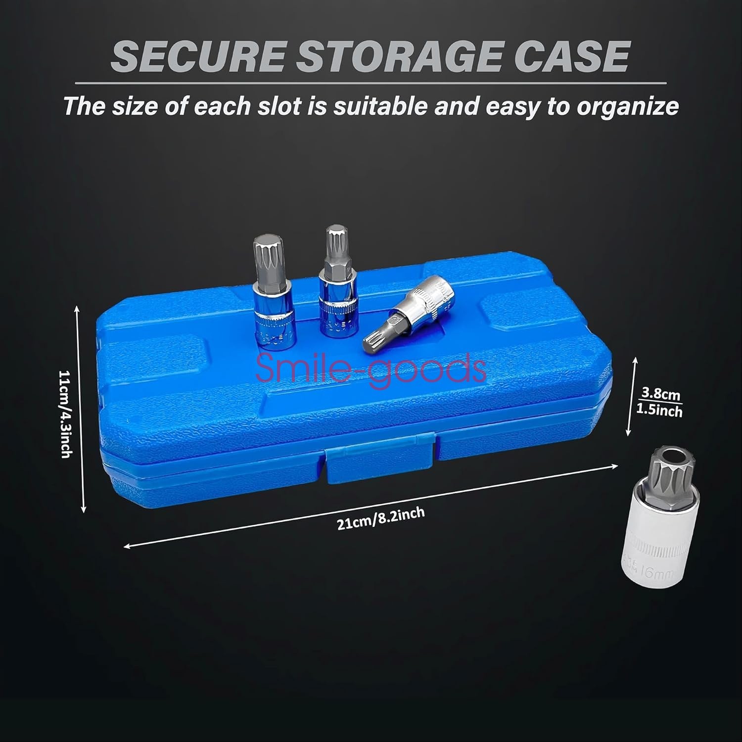 10 PC For XZN Triple Square Spline Bit Socket Set 12 Points with Carrying Case