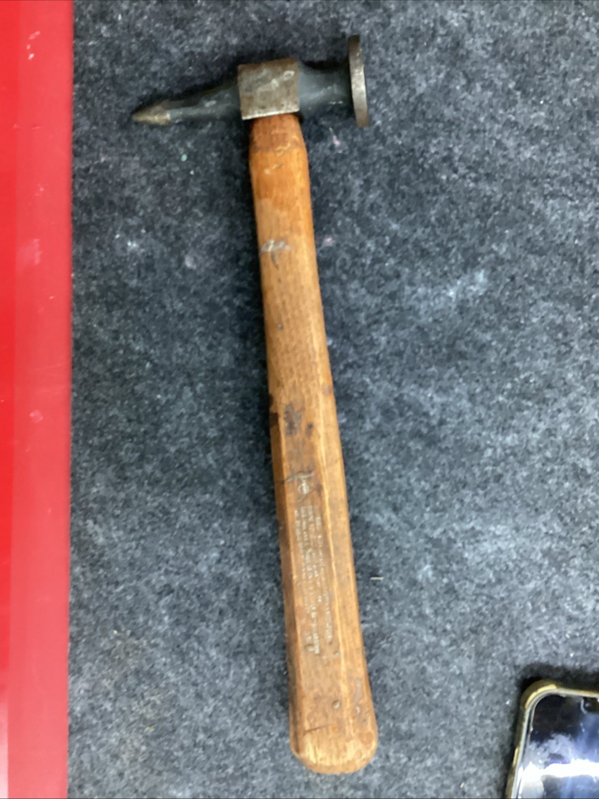 Vintage Snap On Tools BF6118 Auto Body Wood Handle Short Pick Hammer