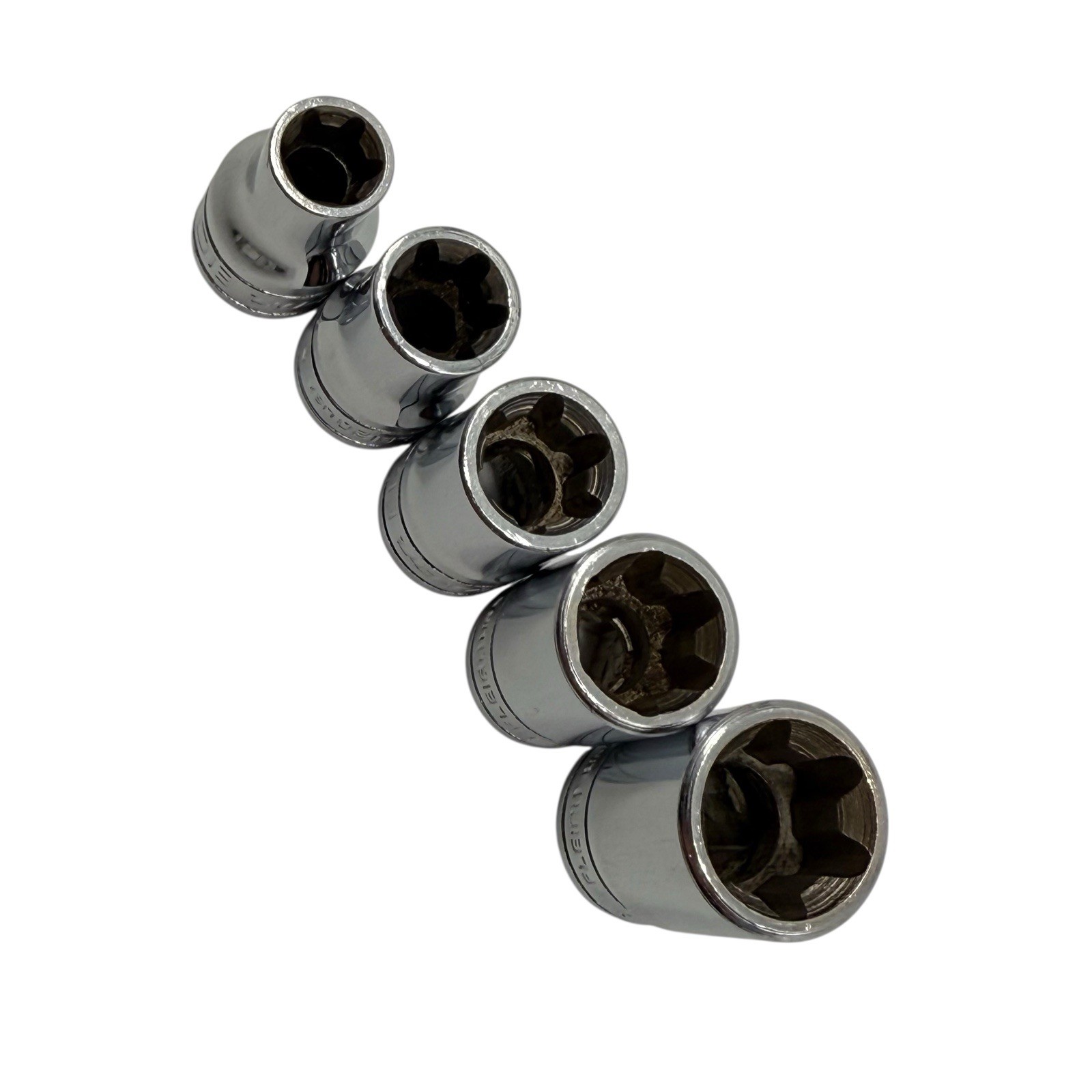 Snap On 5 pc Shallow Inverted Torx Socket FLE140 3/8″ Drive E18 E16 E14 E12 E10