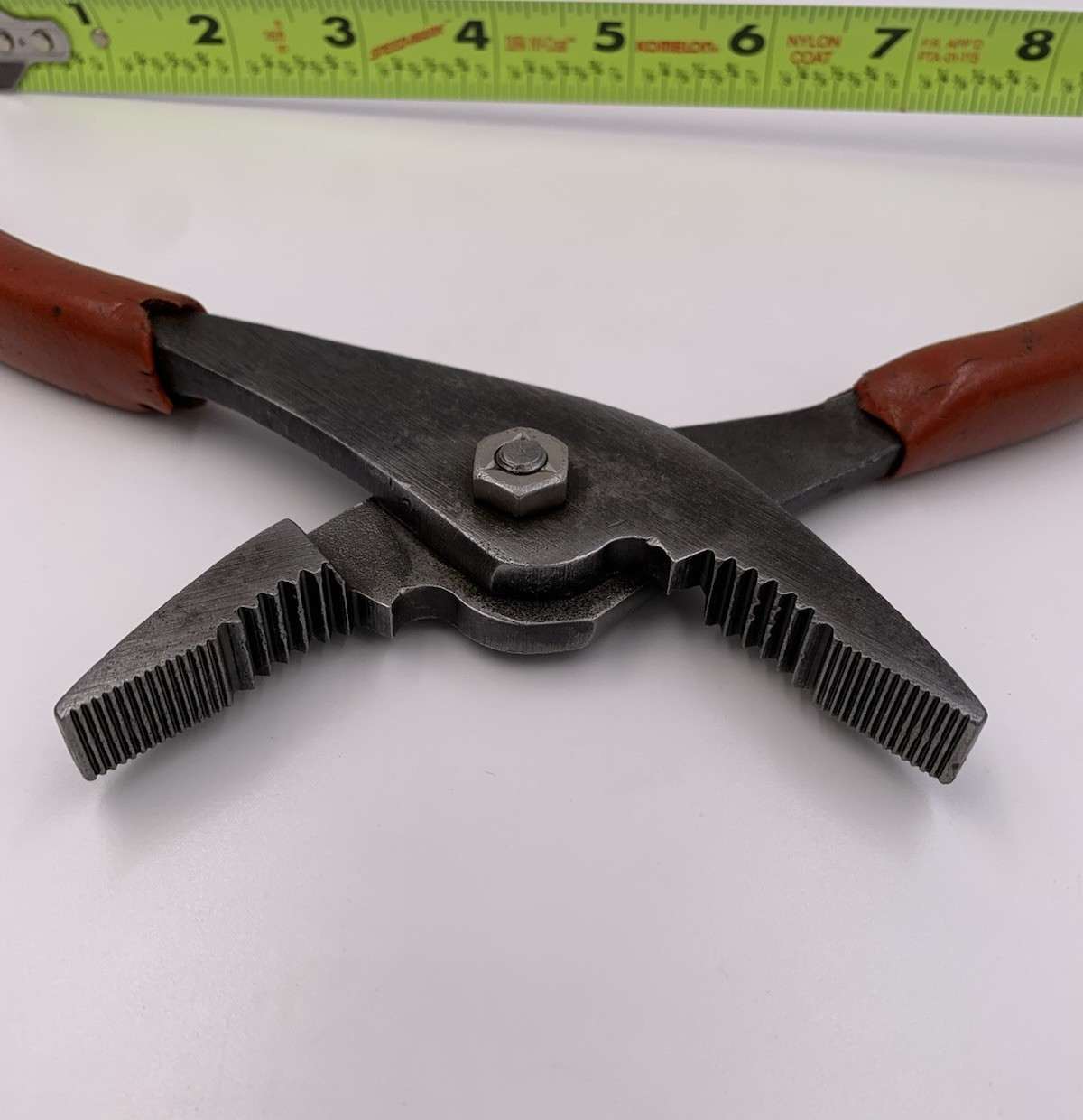 Snap On Tools USA -RED- #47ACP 7.5” Comb Slip Joint Pliers Soft Grip Handles