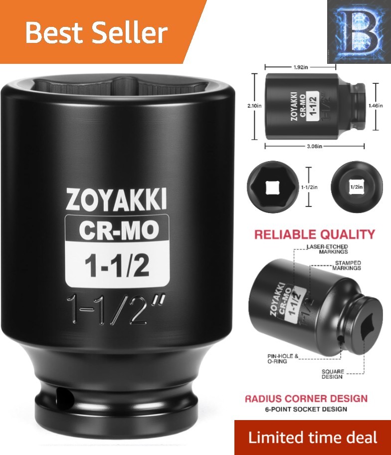 Corrosion-Resistant 1-1/2″ Deep Impact Socket – Professional-Grade Performance