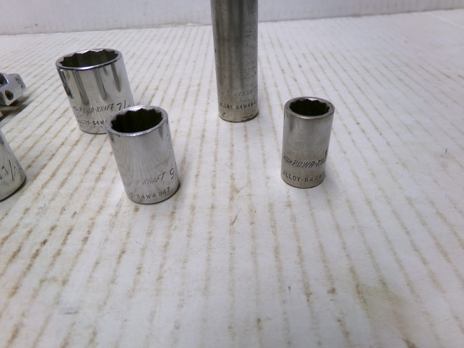 Powr-Kraft Socket Lot of 10 SAE 12 Point Mixed Sizes 3/8″ Drive