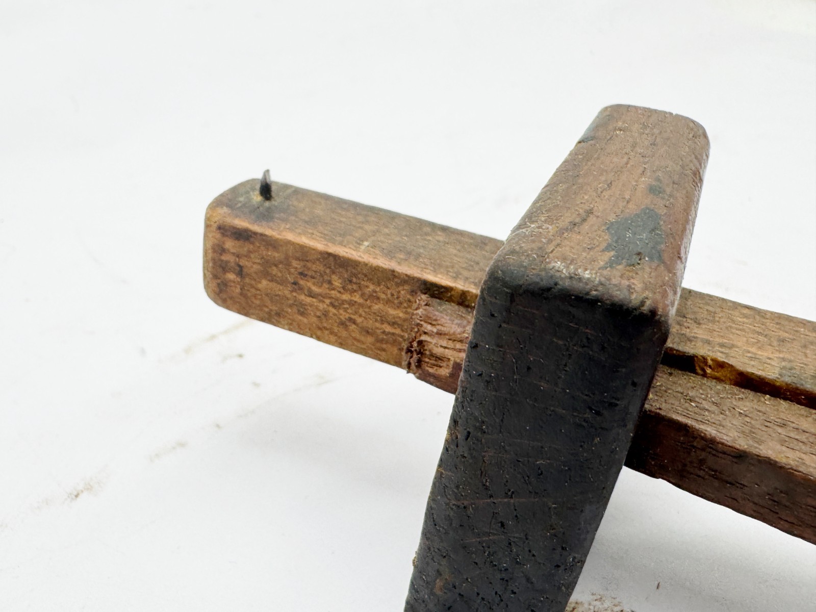 VINTAGE WOODEN MORTISE MARKING GAUGE HAND TOOL JOINERY SQUARE PIN STYLE