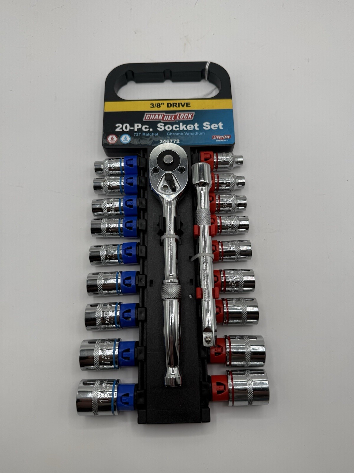 Channellock 20 Pc 3/8″ Drive Socket Set 346772 SAE & Metric Ratchet Extension