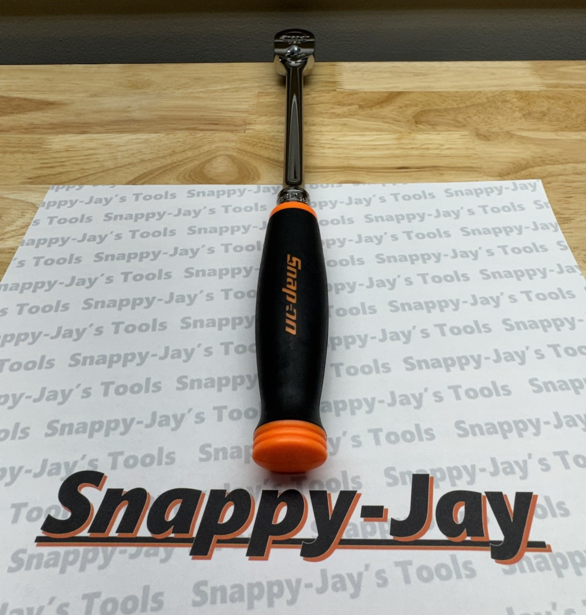 Snap-on Tools USA NEW 3/8″ Drive ORANGE Soft Grip LONG Fixed Head Ratchet FHL80