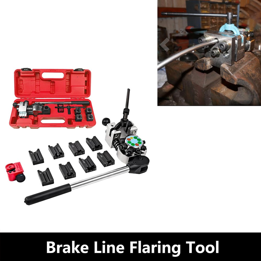 Brake Line Flaring Tool Kit 45° Single Double Bubble Flare for 3/16″ 1/4″ 5/16″