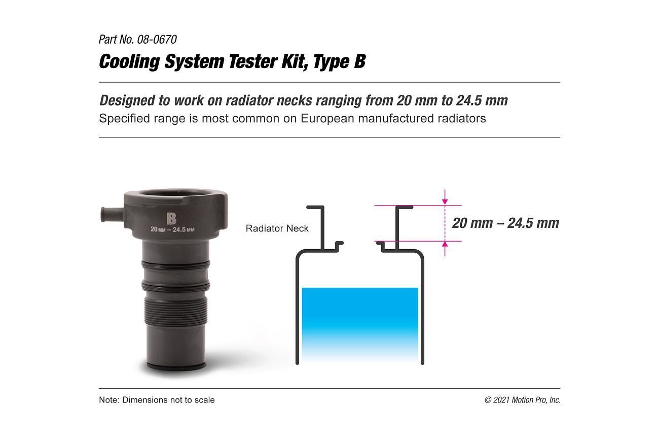 Motion Pro MP COOLING SYSTEM TESTER Type B – 20MM – 24.5MM