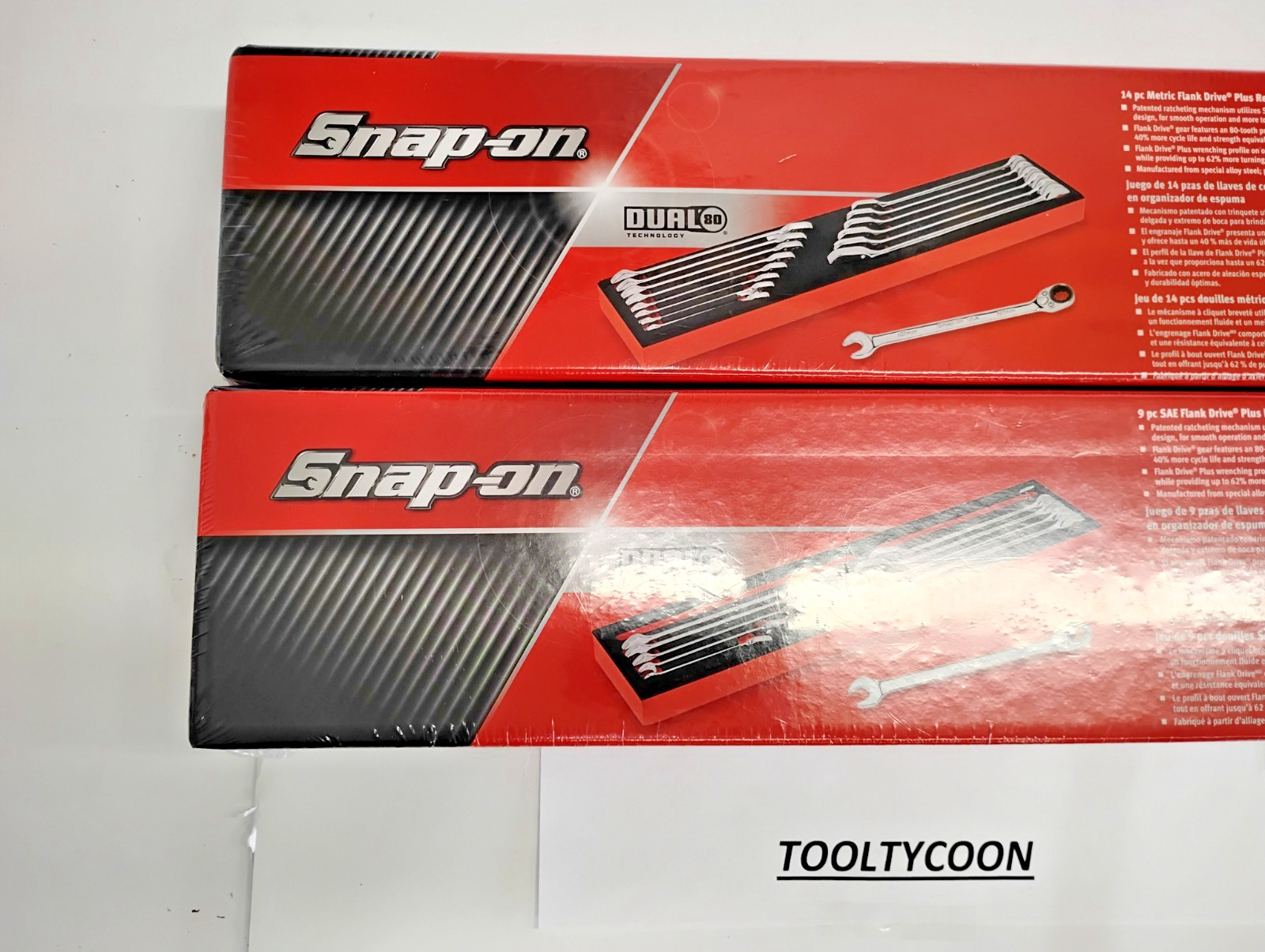 Snap-on Tools NEW 23pc Metric & SAE Reversible Ratcheting Combo Wrench Foam Set