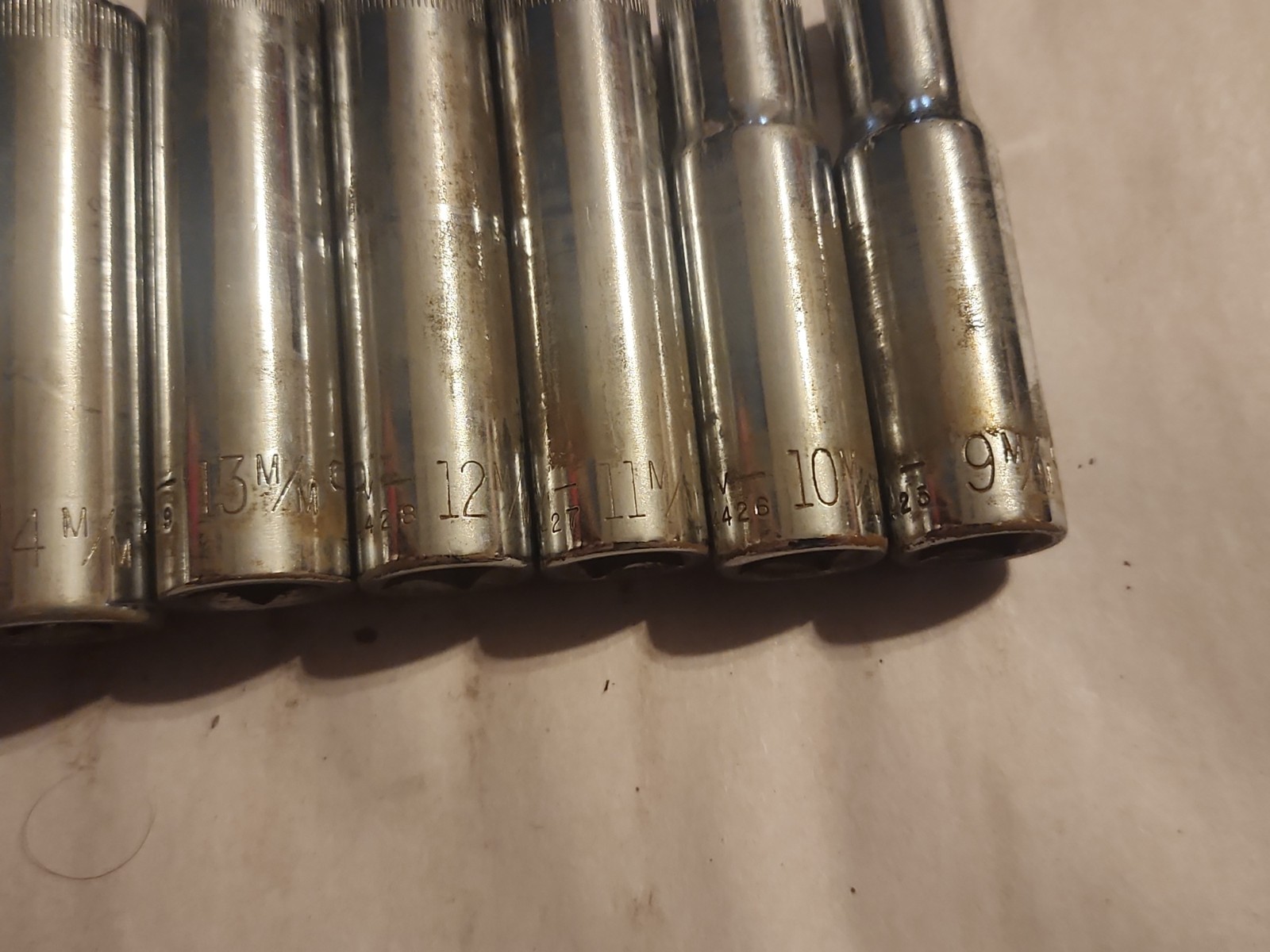 Craftsman V-Series 3/8-inch Drive 6-Point Metric Deep Socket Set Of 9 9-19mm