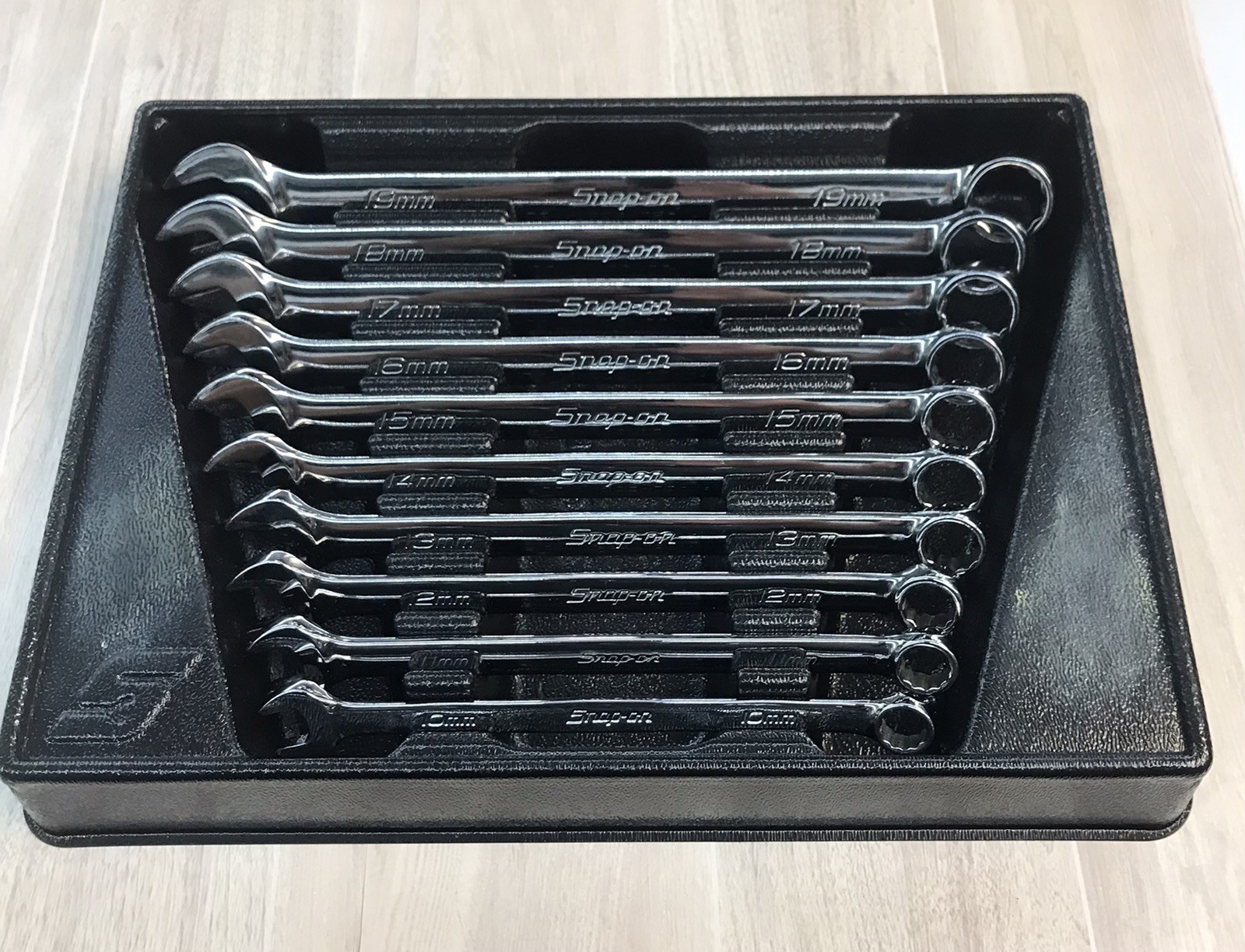 Snap-On 10pc 12 pt METRIC Flank Drive PLUS Combination Wrench Set SOEXM710