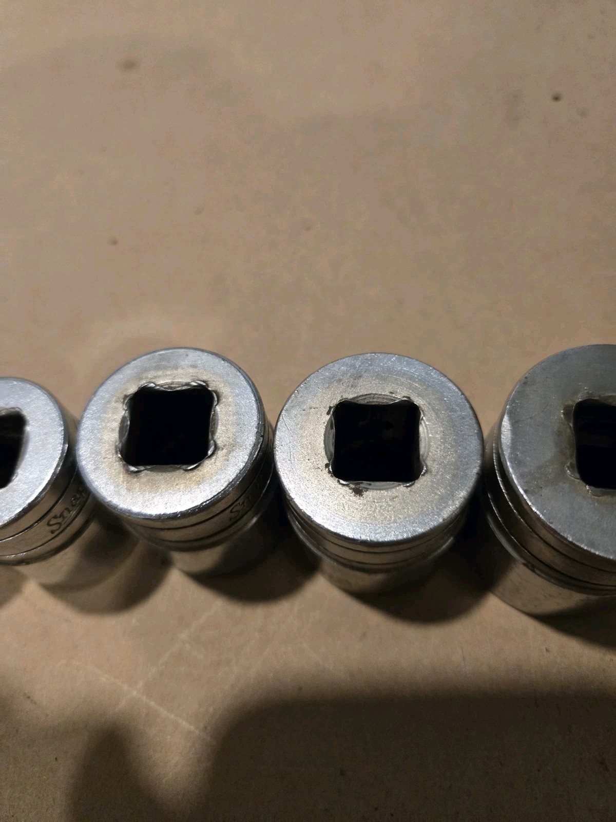 Snap On 1/2″ Drive 7/16″-1-1/8″ 6PT SAE Shallow Chrome Sockets USA Lot Of 12