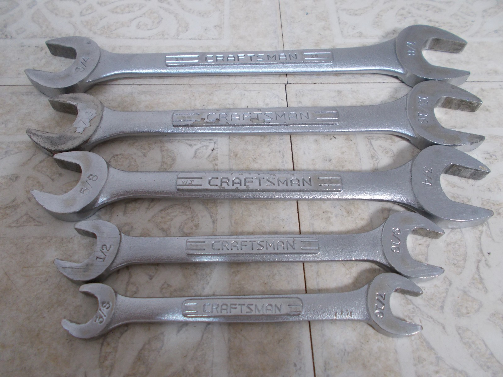 VTG. Craftsman USA Double Open End Wrench Set 5 pc. 3/8″ to 7/8″ V & VV Series