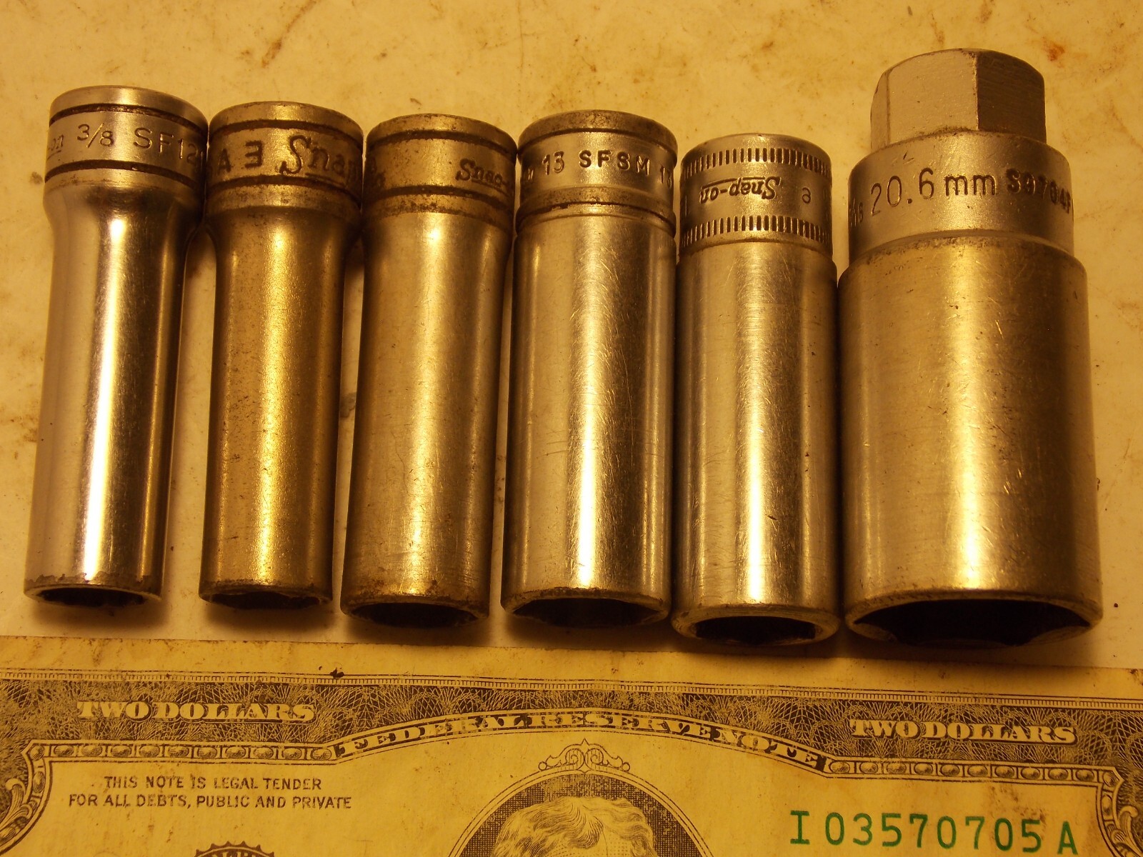 Snap on 3/8″ Drive Deep Chrome Sockets Singles 3/8 7/16 13/16 FREEShipAfr1