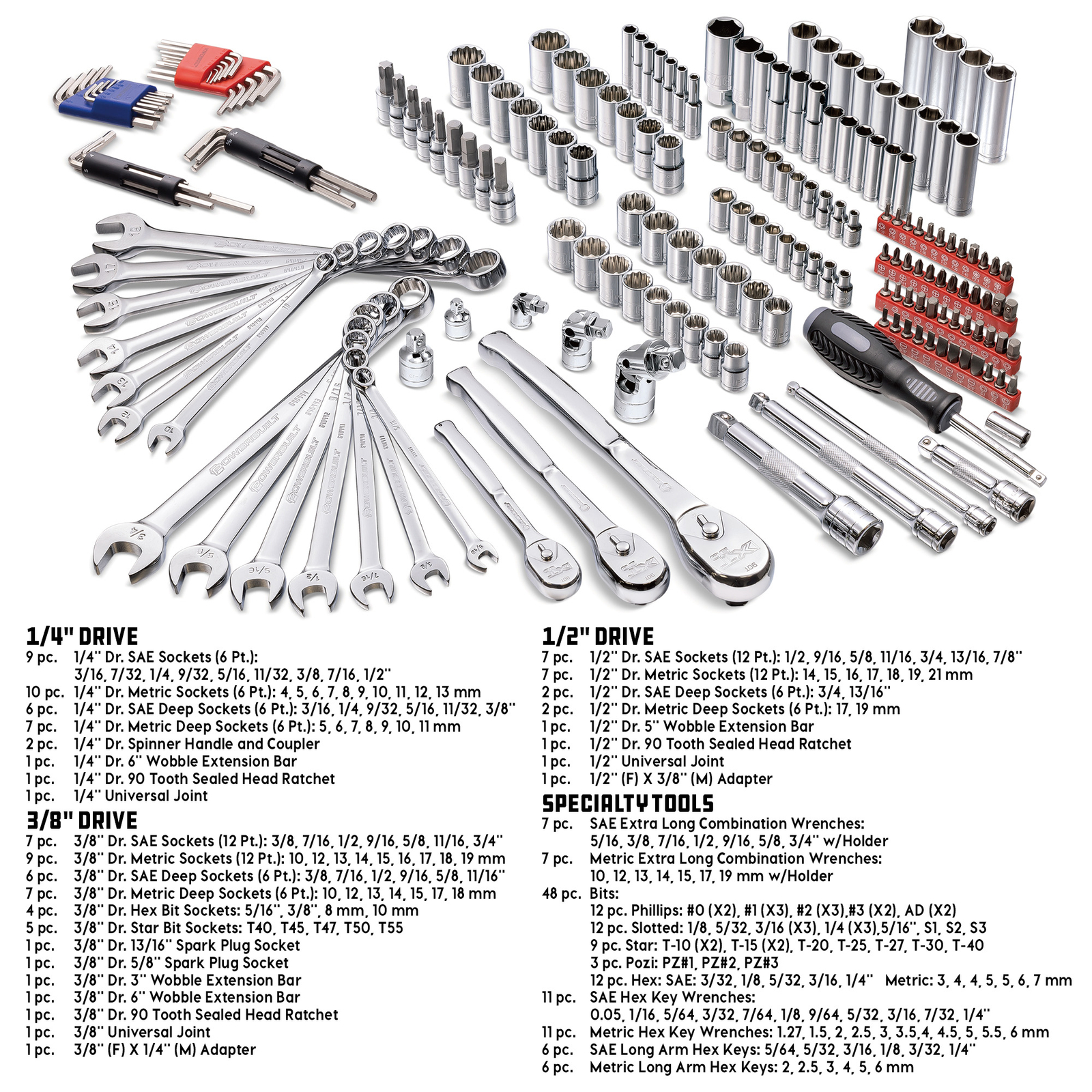 Powerbuilt 200 Piece Master Mechanic’s Service Tool Set – 642472