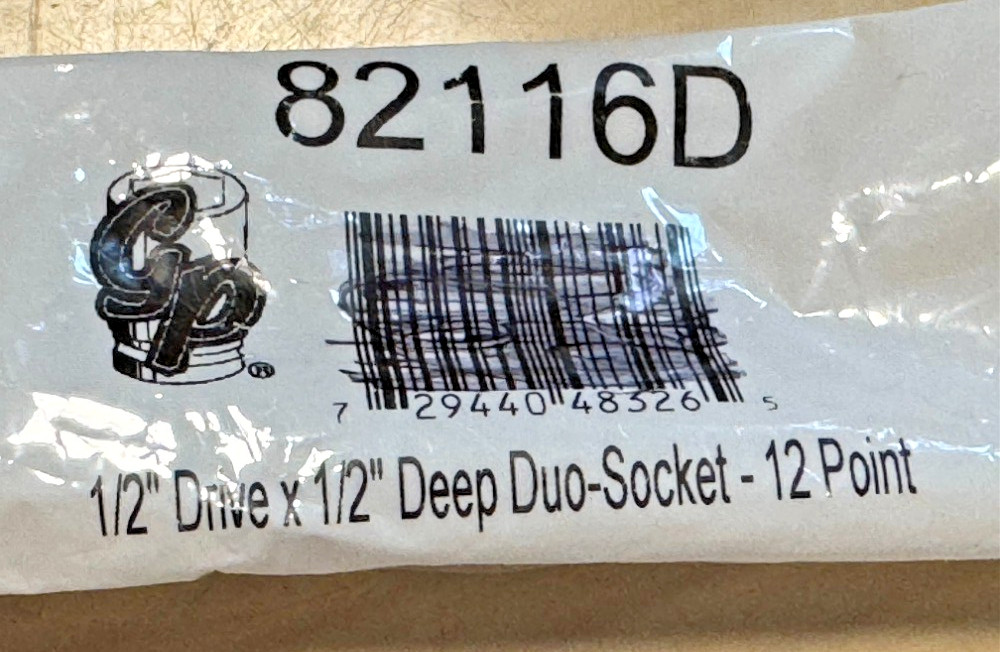 82116D 1/2″ Drive x 1/2″ Deep Length 12 Pt Duo-Socket Lifetime Warranty