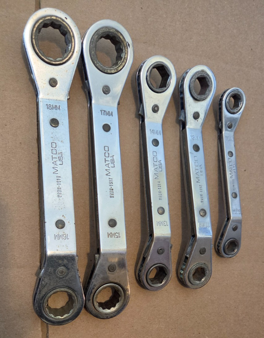 MATCO WRDM 5 PIECE METRIC RATCHET BOX END OFFSET WRENCH SET 9MM THROUGH 18MM