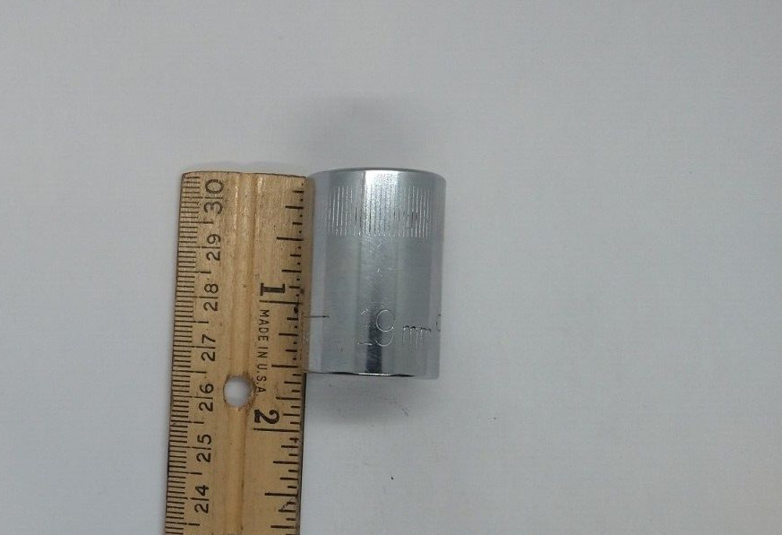 Craftsman 1/2″ Drive 19MM 12 Pt Shallow Socket Metric Top Knurl VV 44238 USA NOS