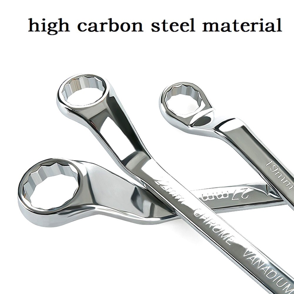 Offset Box End Wrench Spanners Carbon Steel Metric 45-Degree Long Double Ring