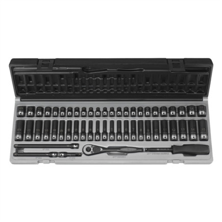 Grey Pneumatic 89653CRD 53 Pc. 1/4″ Drive 6 Point Sae & Metric Standard And Deep