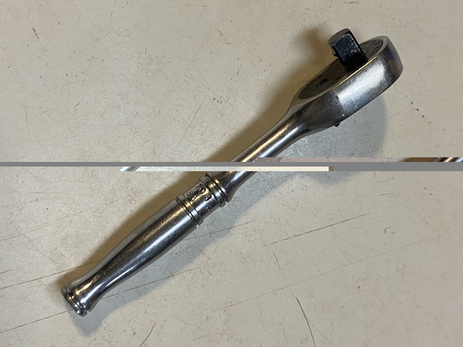 Snap On Tool 1/4” Drive Chrome Stubby 5 5/16” Short Ratchet TM 70B Made In USA
