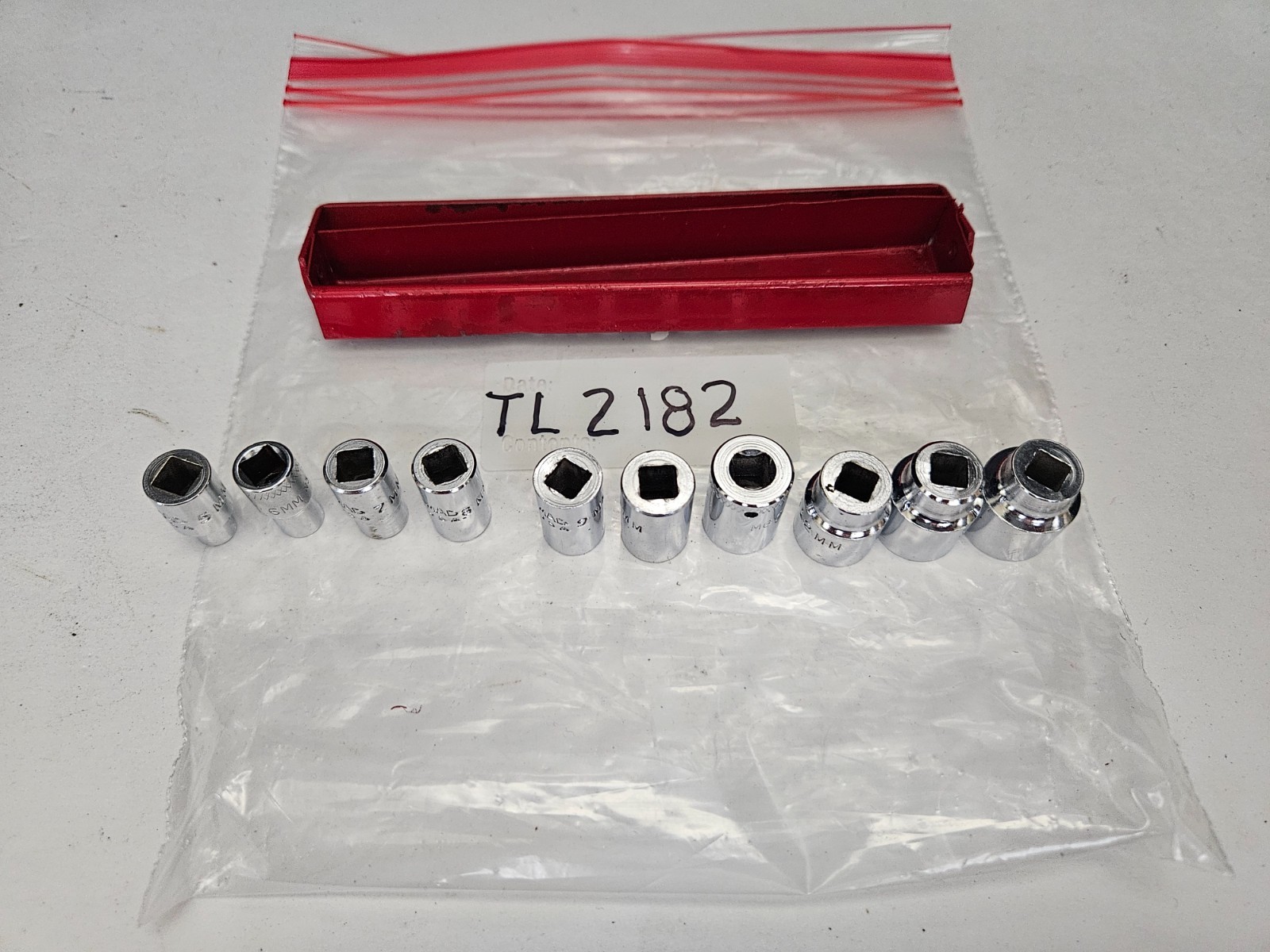 MAC TOOLS #M6 SERIES 10 PC 6 PT 1/4″ DRIVE 5MM-14MM SOCKET SET W/HOLDER (TL2182)