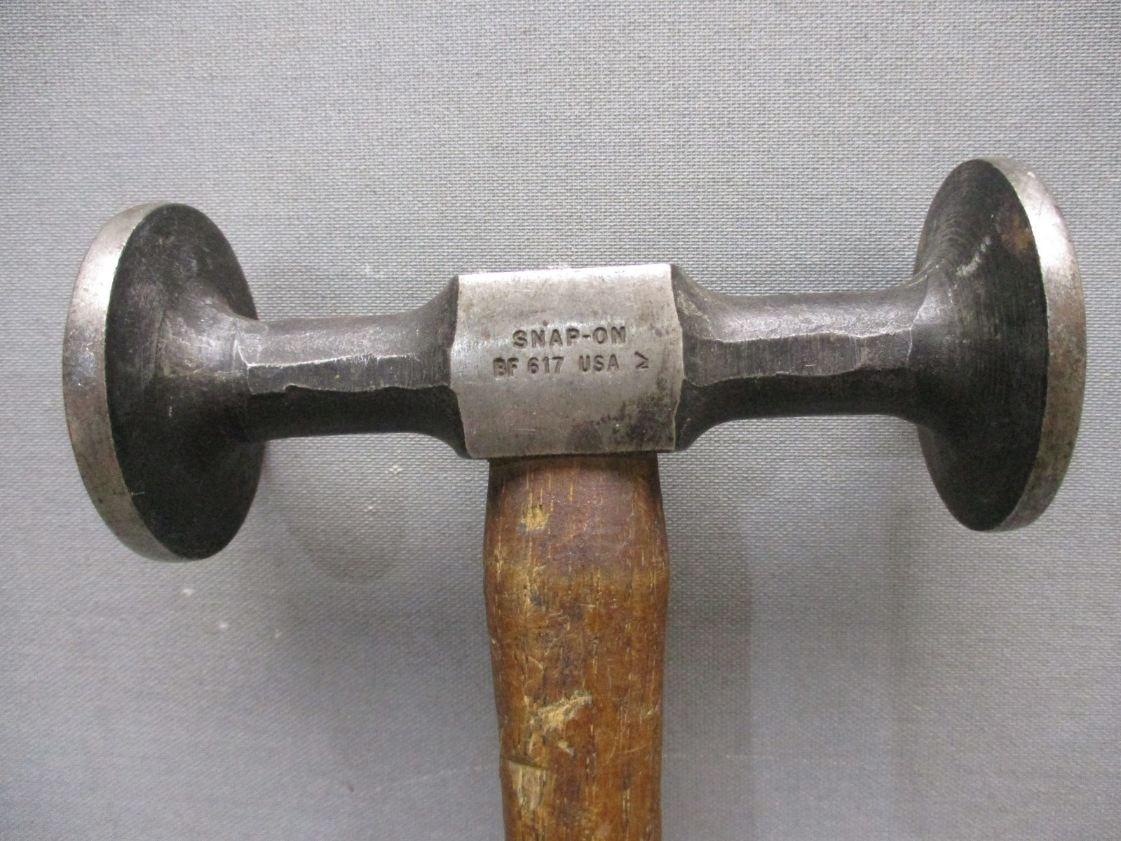 Vintage Snap On Tools BF617 Auto Body Shrinking Hammer Wood Handle Metal Working