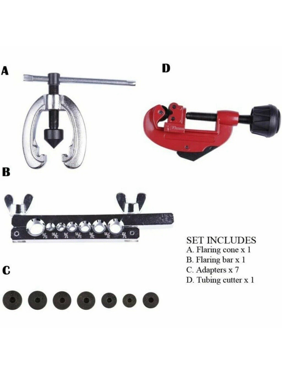 Double Flaring Brake Line Tool Kit Tubing Mini Pipe Cutter for Car Truck