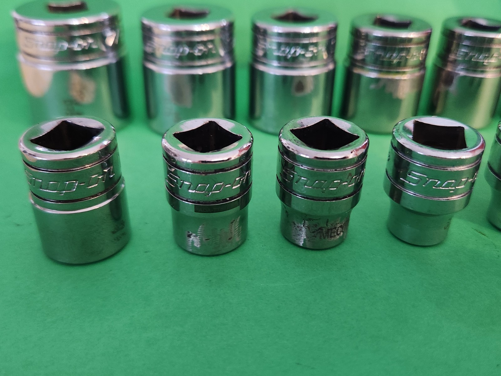 12pc. Snap On 211FY 3/8″ Dr. 12 Pt. Shallow SAE Socket Set 1/4″-7/8″
